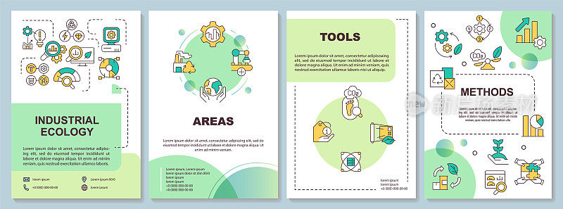 Industrial ecology approach green brochure template